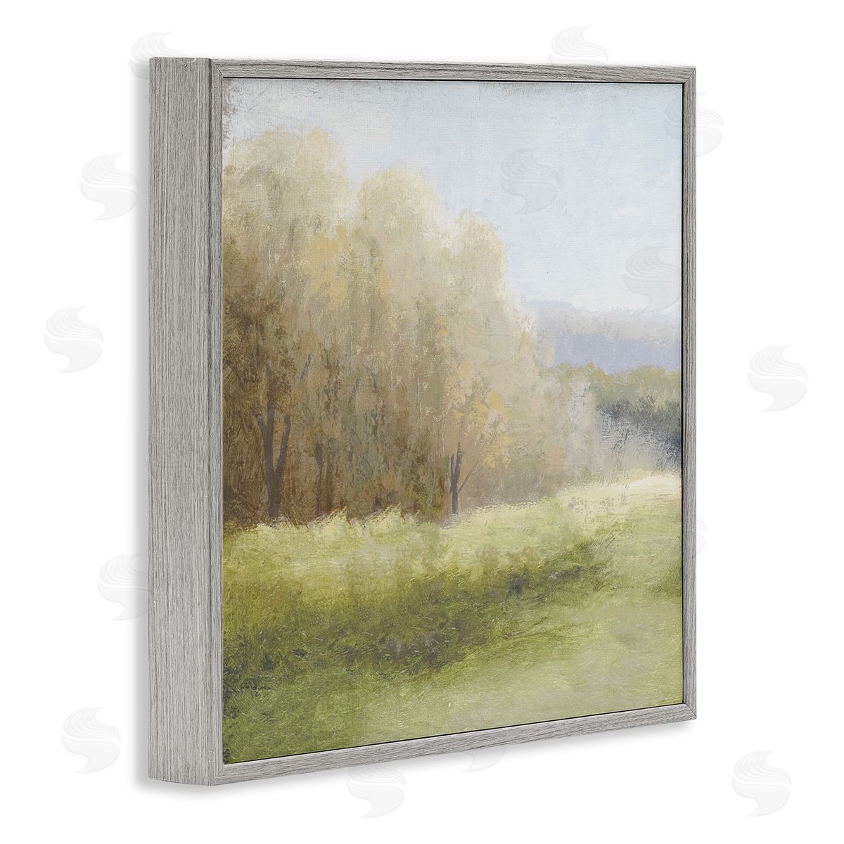 Michael Marcon Misty Trees Peaceful Countryside Soft Brush Impressionist Painting Gray Framed Glicee Wall Art Print