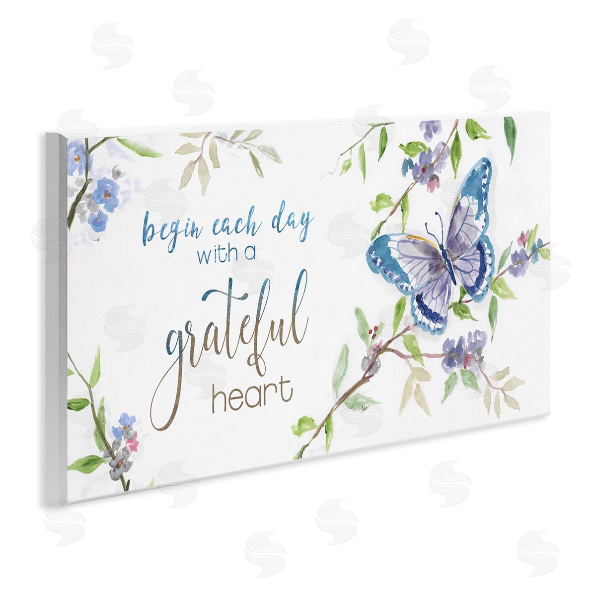 Begin Day with Grateful Heart Wood Plaque Wall Art, Home Decor by Nan