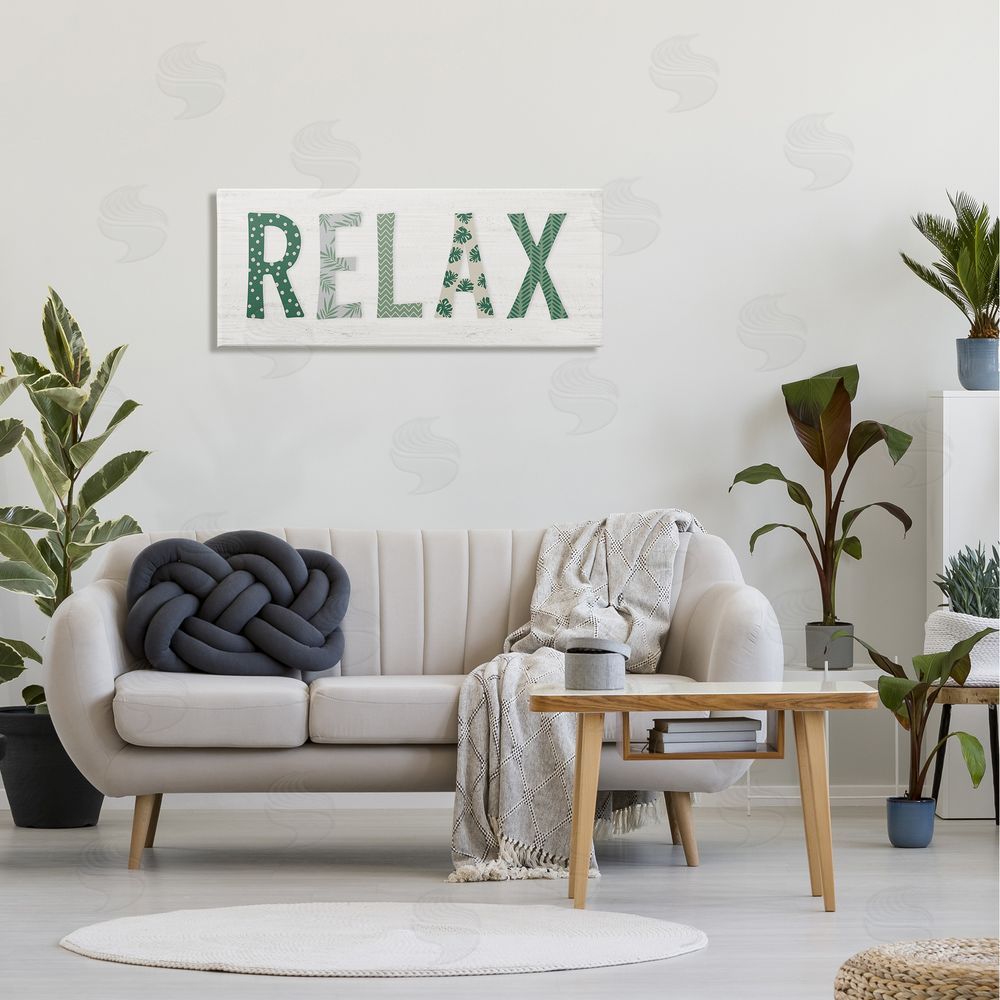 Natalie Carpentieri Relax Forest Leaf Letter Pattern Relaxation Sentiment