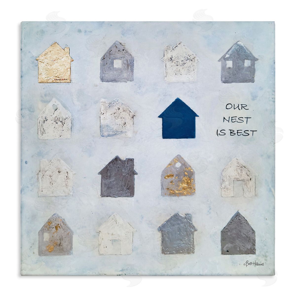 Britt Hallowell Our Nest is Best Farm House Icon Chart Stretched Canvas Wall Art Print