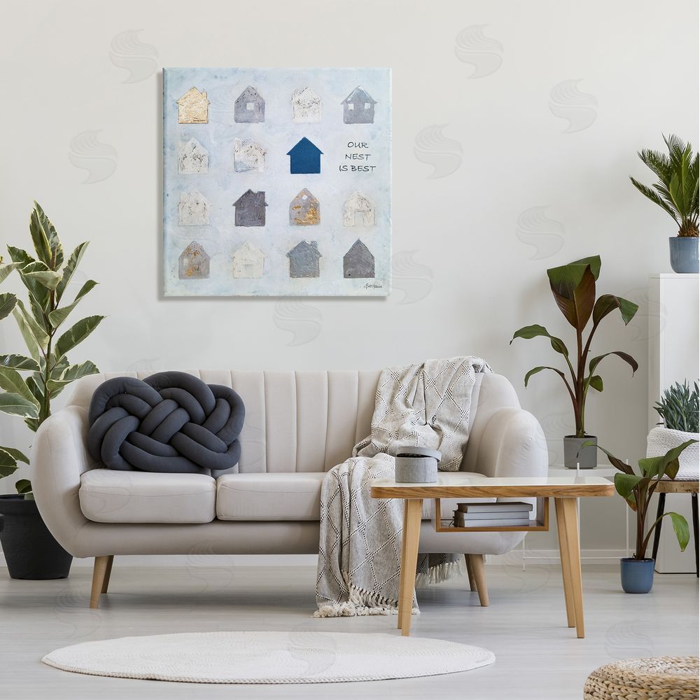 Britt Hallowell Our Nest is Best Farm House Icon Chart Canvas Wall Art in Room