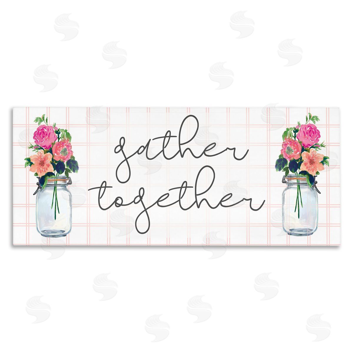 Dogwood Portfolio Gather Together Jar Floral Bouquet Geometric Kitchen Pattern 