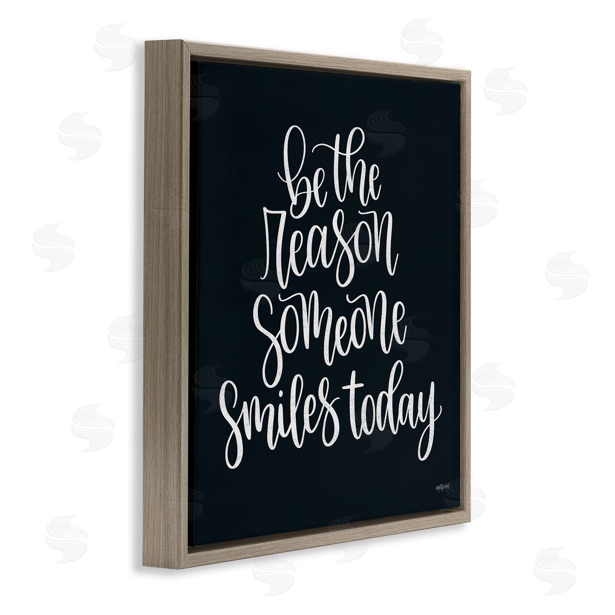 Imperfect Dust Be the Reason Someone Smiles Today Uplifting Phrase Brown Floating Frame Canvas Wall Art Print