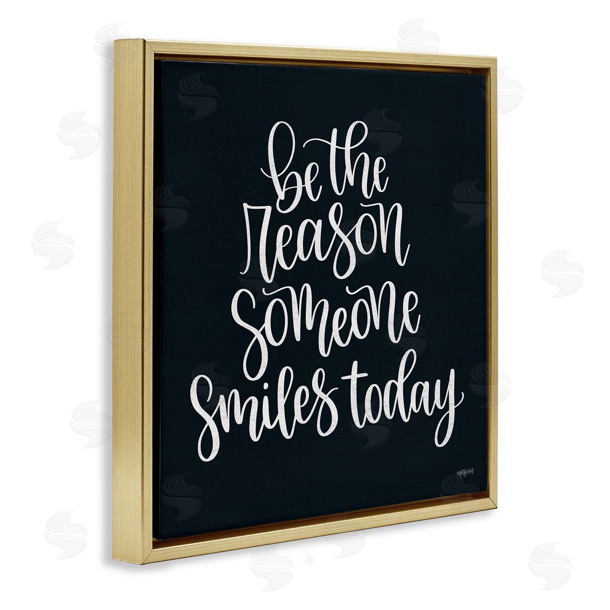 Imperfect Dust Be the Reason Someone Smiles Today Uplifting Phrase Gold Floating Frame Canvas Wall Art Print