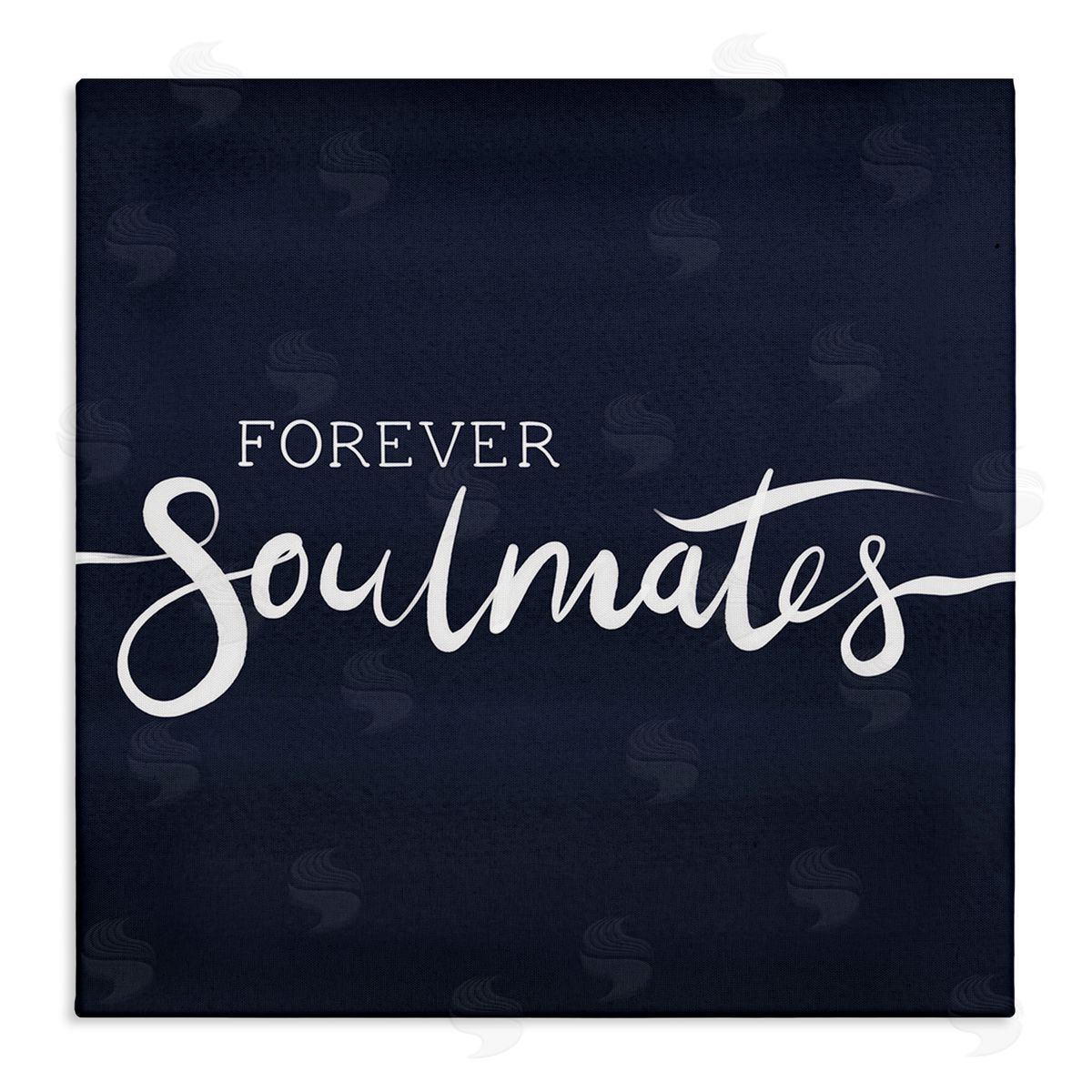 Jo Taylor Forever Soulmates Love Phrase Blue Gradient Background Stretched Canvas Wall Art Print