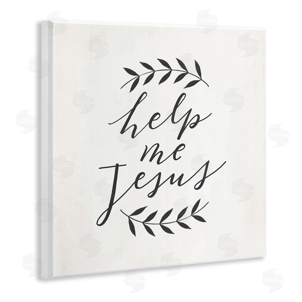 Loni Harris Help Me Jesus Simple Foliage Minimal Farmhouse Wooden Wall Plaque Art Print