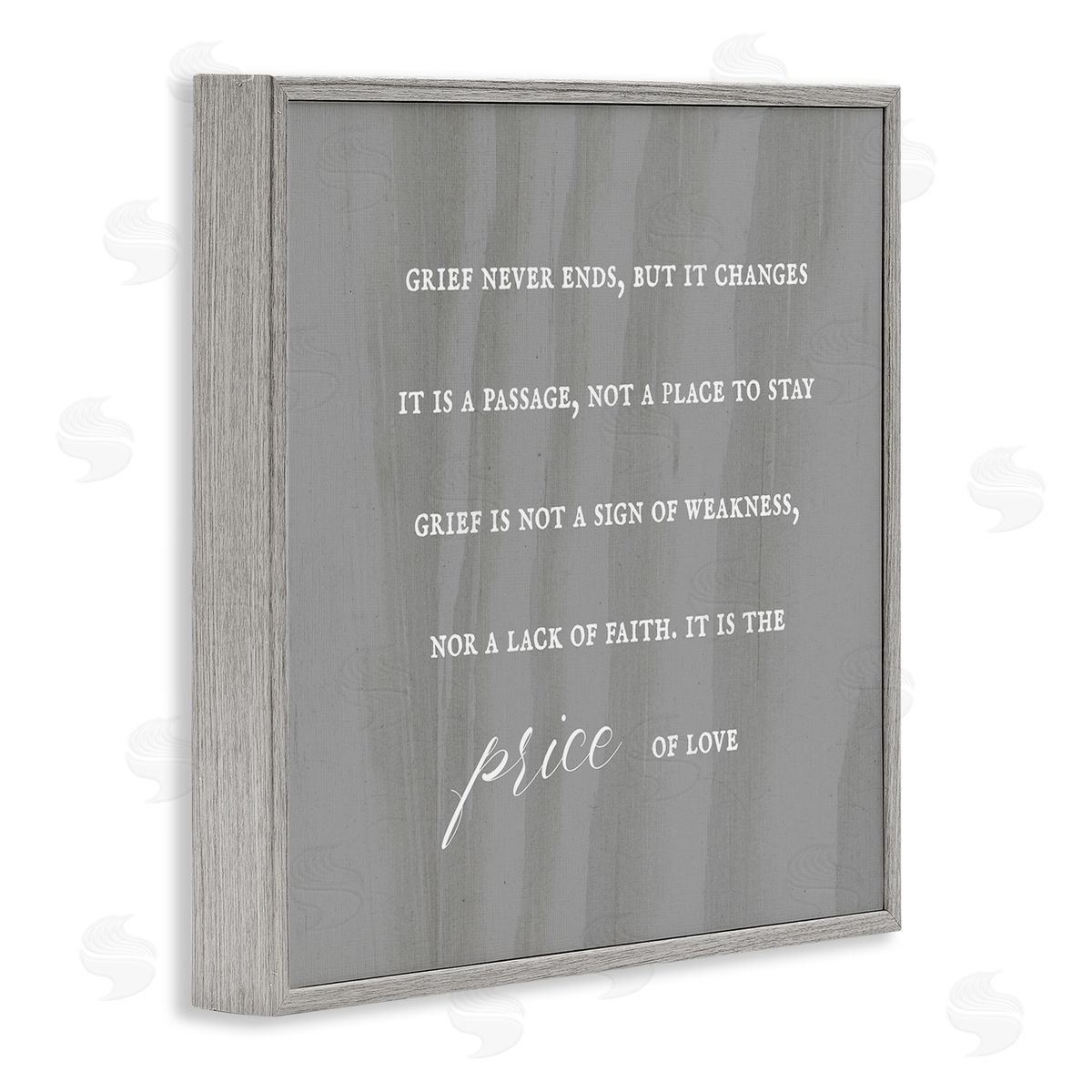 Stupell Studio Grief Is Strength Mourning Phrase Grey Patterned Background Gray Framed Glicee Wall Art Print