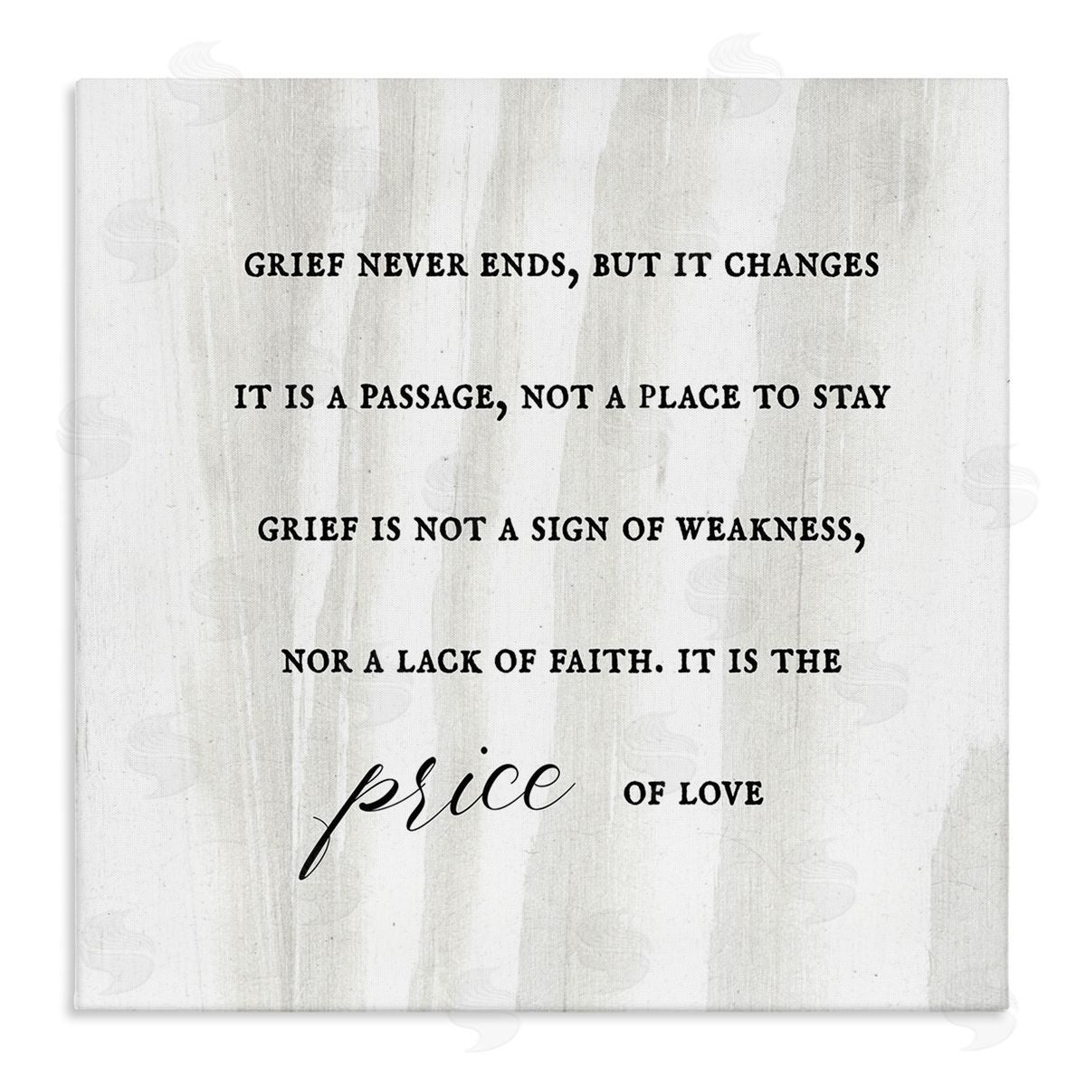 Stupell Studio Grief Is Love Inspirational Sorrowing Lamentation Phrase  Stretched Canvas Wall Art Print