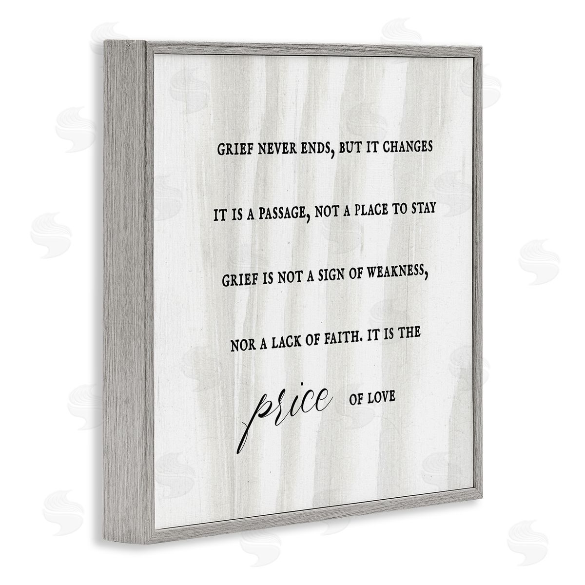 Stupell Studio Grief Is Love Inspirational Sorrowing Lamentation Phrase  Gray Framed Glicee Wall Art Print