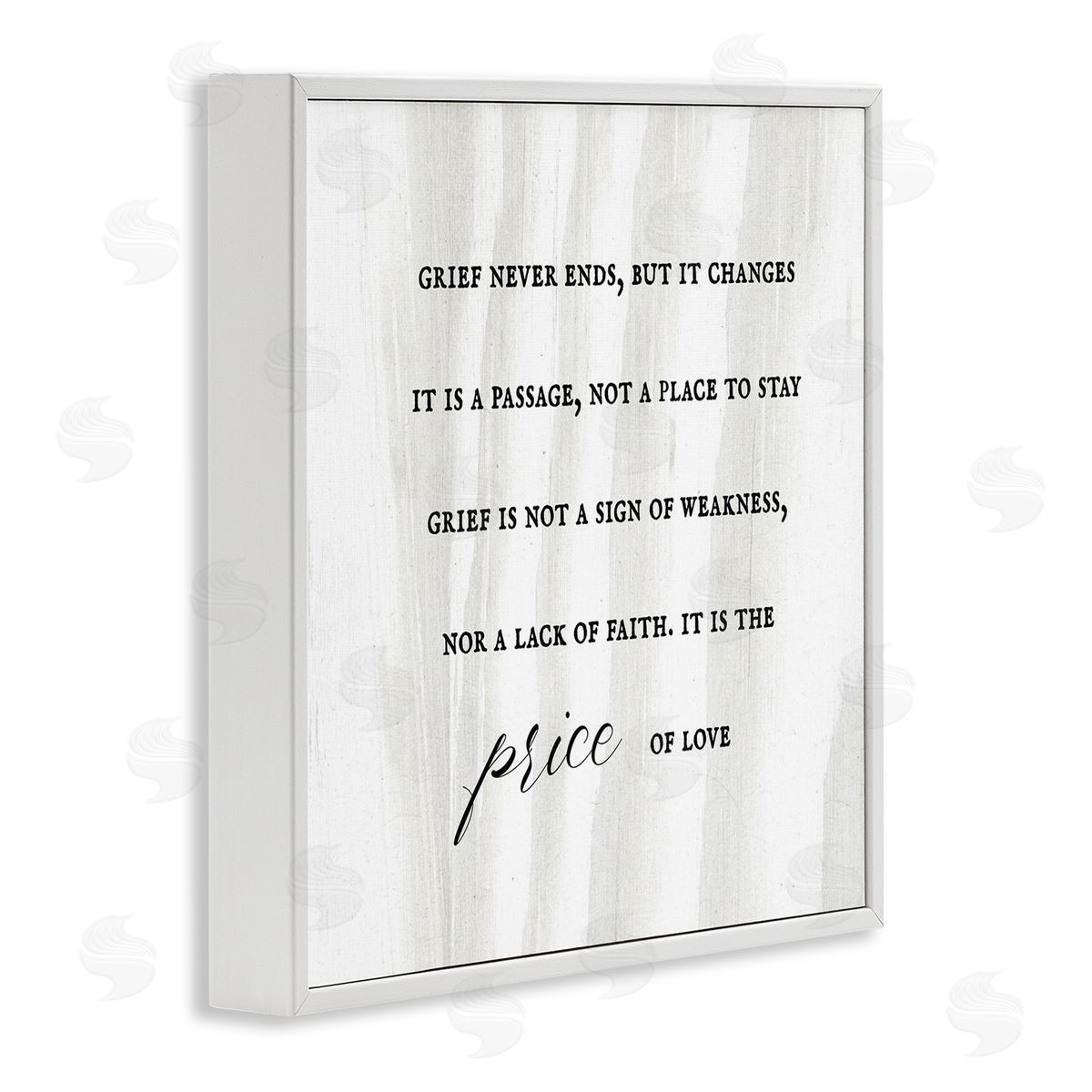 Stupell Studio Grief Is Love Inspirational Sorrowing Lamentation Phrase  White Framed Glicee Wall Art Print