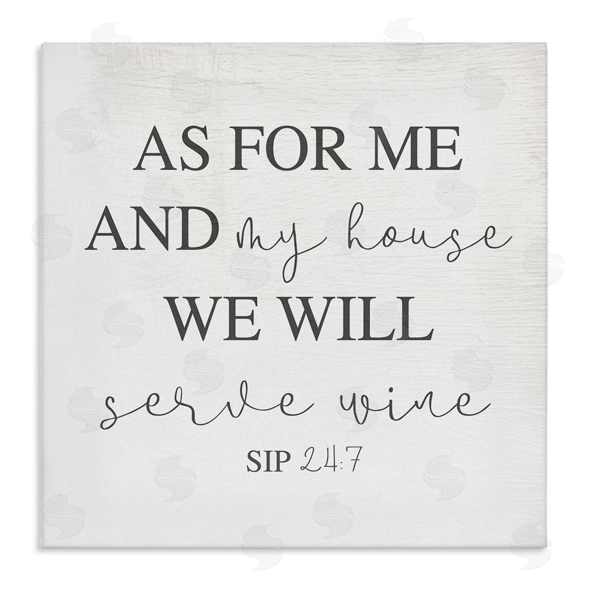 Stupell Studio My House Will Serve Wine Religious Kitchen Sign Stretched Canvas Wall Art Print