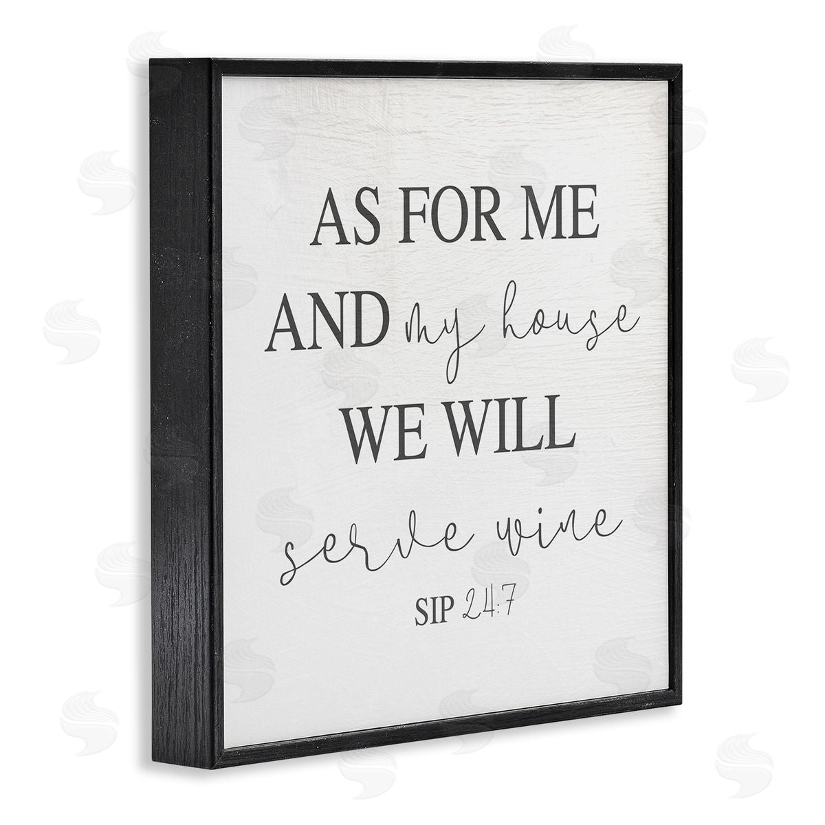 Stupell Studio My House Will Serve Wine Religious Kitchen Sign Black Framed Glicee Wall Art Print