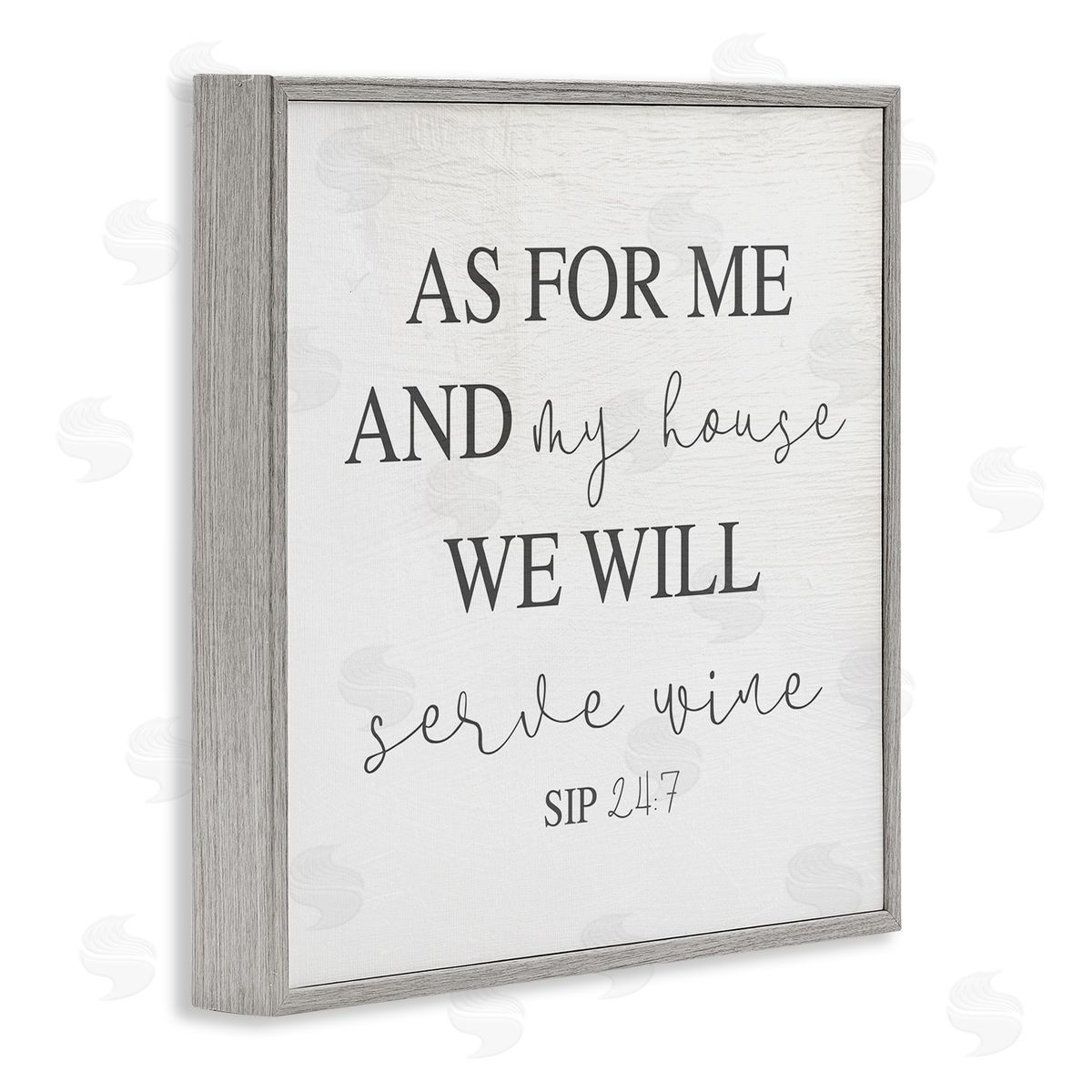 Stupell Studio My House Will Serve Wine Religious Kitchen Sign Gray Framed Glicee Wall Art Print
