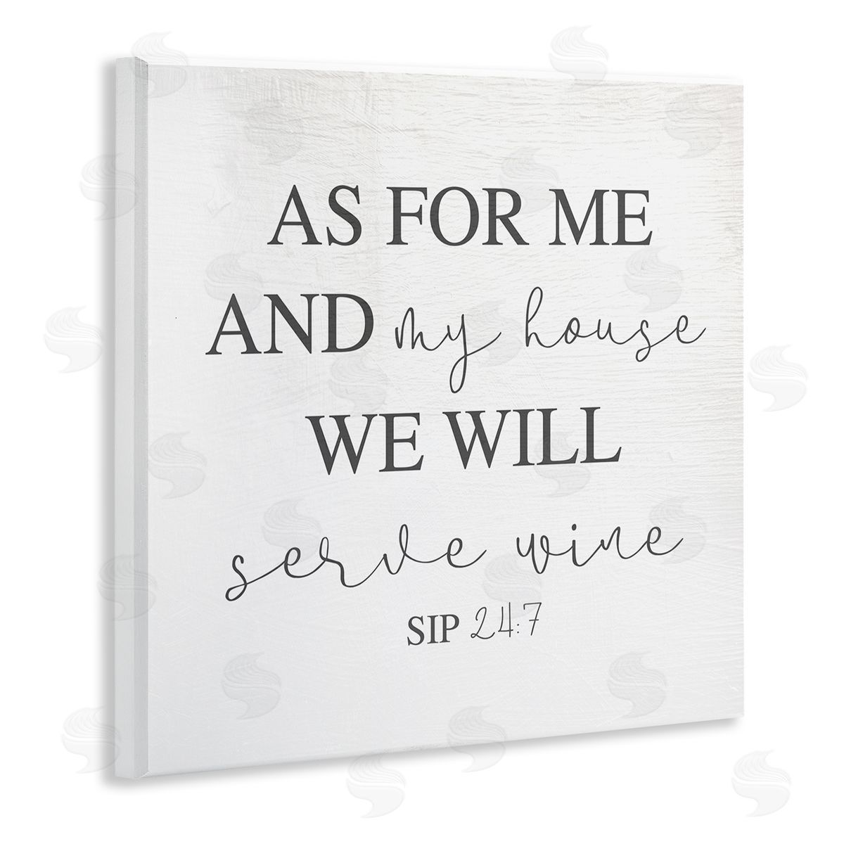 Stupell Studio My House Will Serve Wine Religious Kitchen Sign Wooden Wall Plaque Art Print