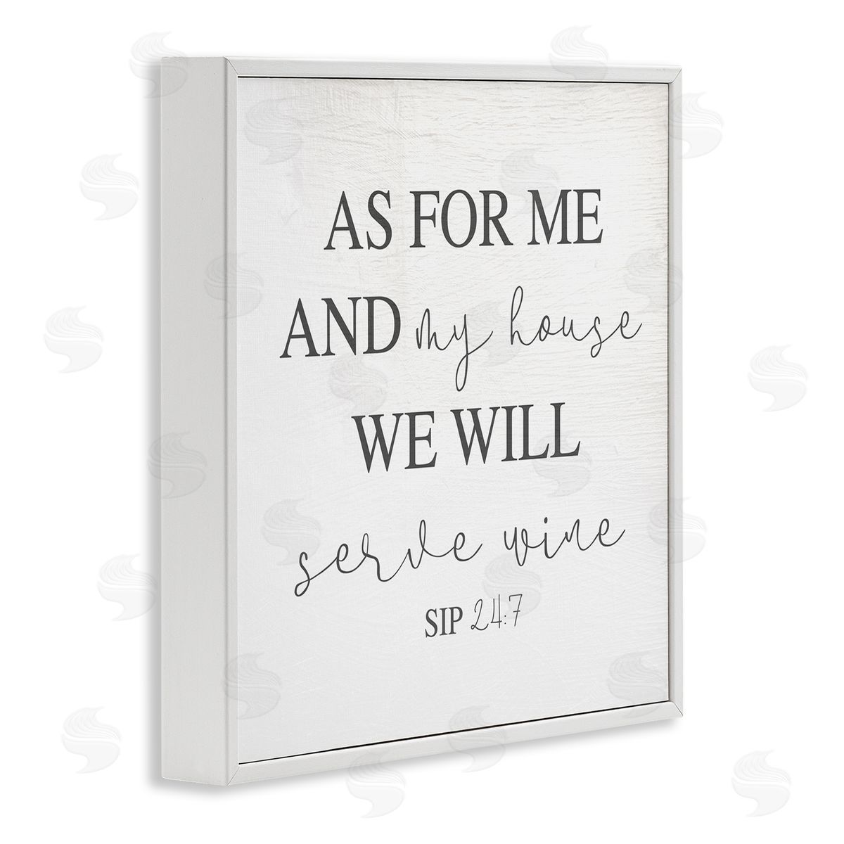 Stupell Studio My House Will Serve Wine Religious Kitchen Sign White Framed Glicee Wall Art Print