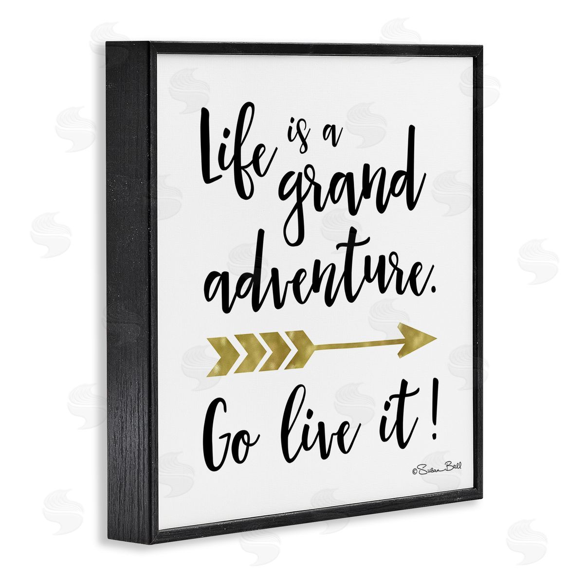 Susan Ball Life is a Grand Adventure Boho Inspirational Sign Black Framed Glicee Wall Art Print