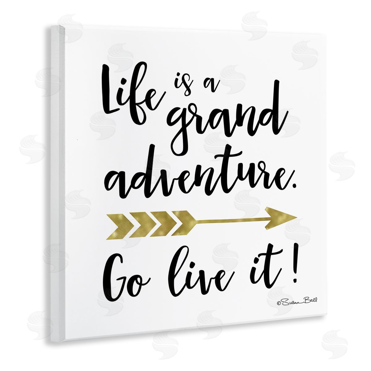 Susan Ball Life is a Grand Adventure Boho Inspirational Sign Wooden Wall Plaque Art Print