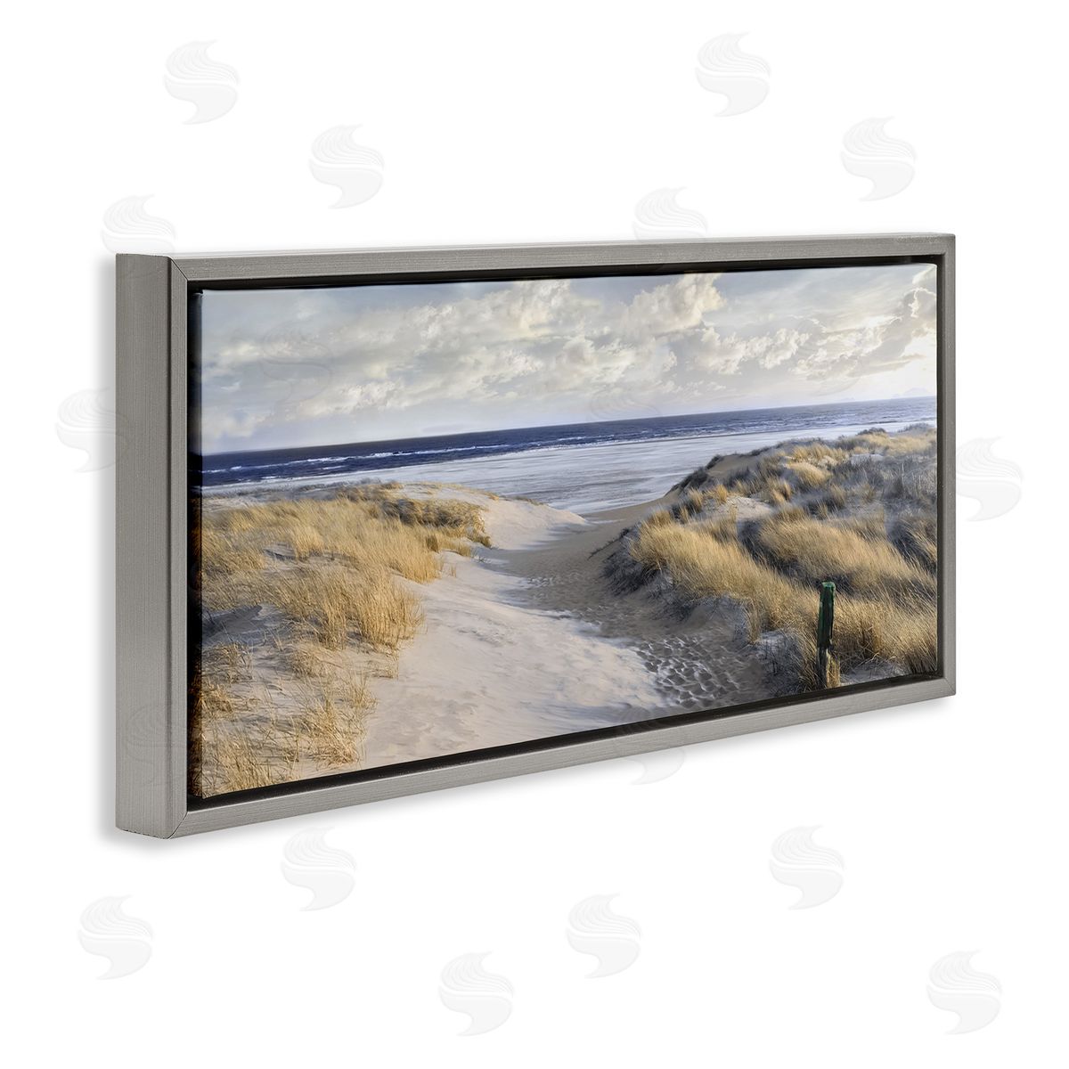 Mike Calascibetta Panoramic Beach Coastline Sand Dunes Fluffy Clouds 