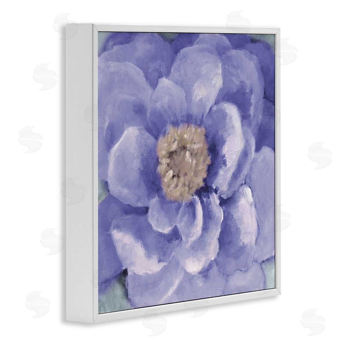 Lanie Loreth Closeup Purple Anemone Flower Blossom Illustration  White Framed Glicee Wall Art Print