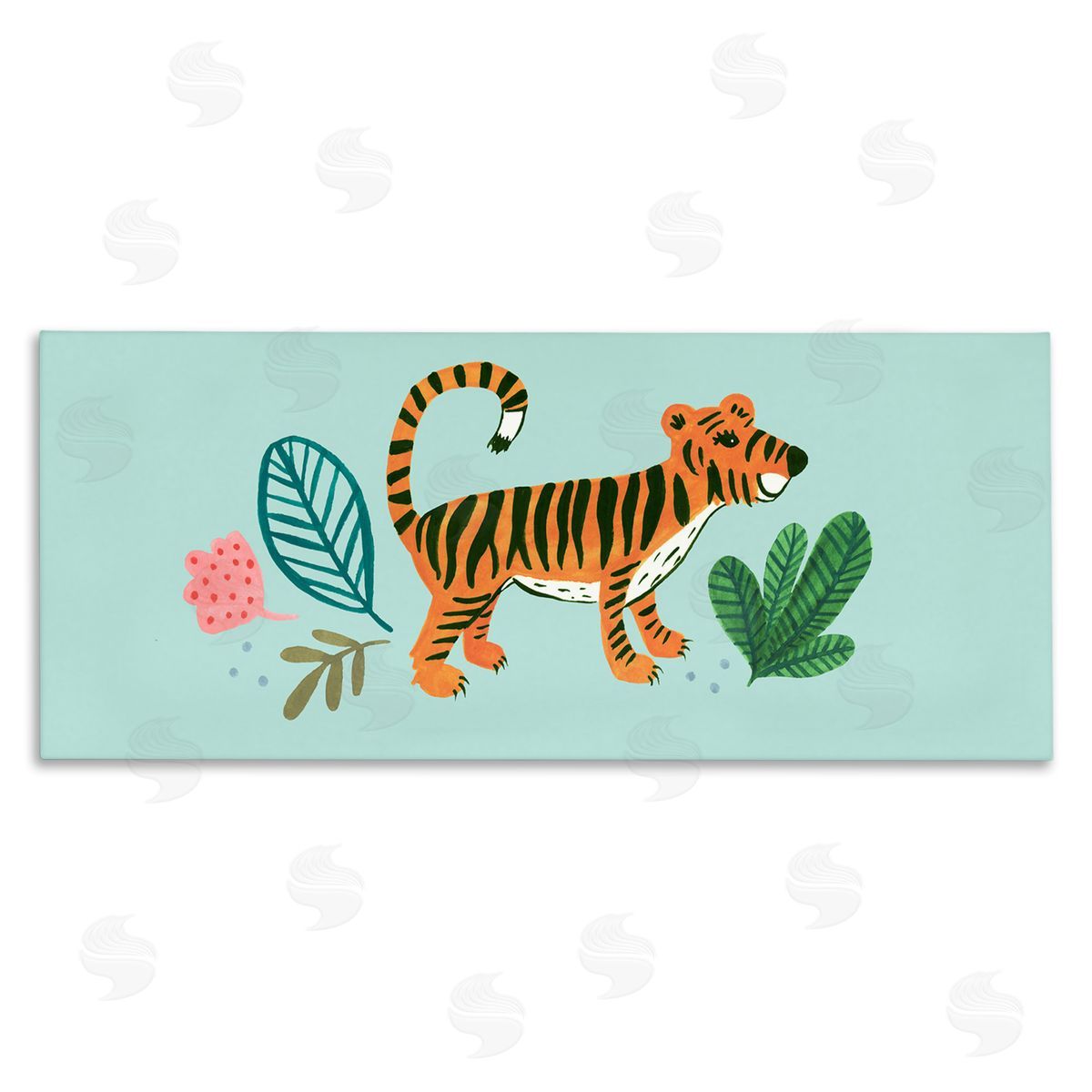 Heather Strianese Adorable Orange Tiger Leaves Plants Illustration Design 