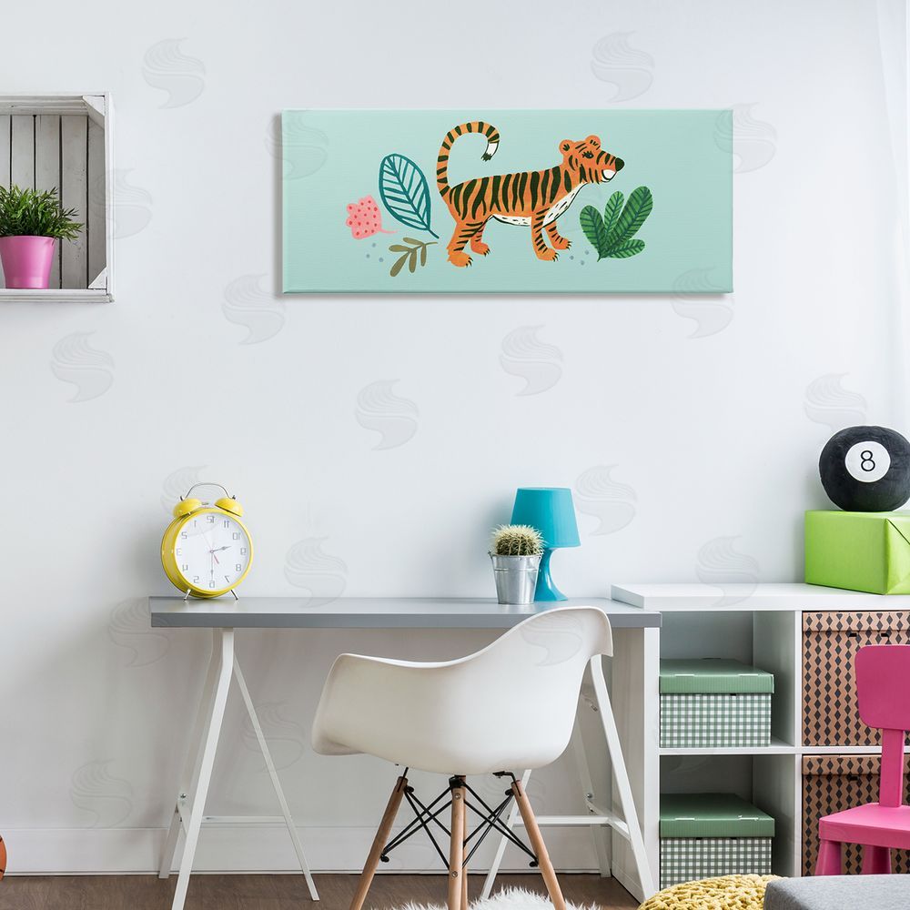 Heather Strianese Adorable Orange Tiger Leaves Plants Illustration Design 