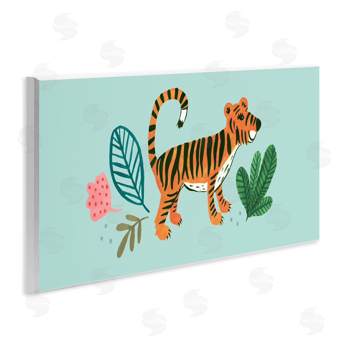 Heather Strianese Adorable Orange Tiger Leaves Plants Illustration Design 