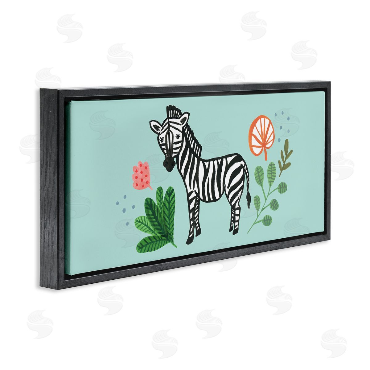 Heather Strianese Whimsical Zebra Botanical Plant Border Design