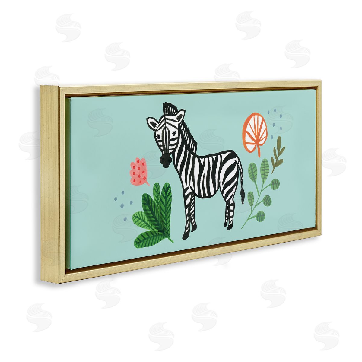 Heather Strianese Whimsical Zebra Botanical Plant Border Design