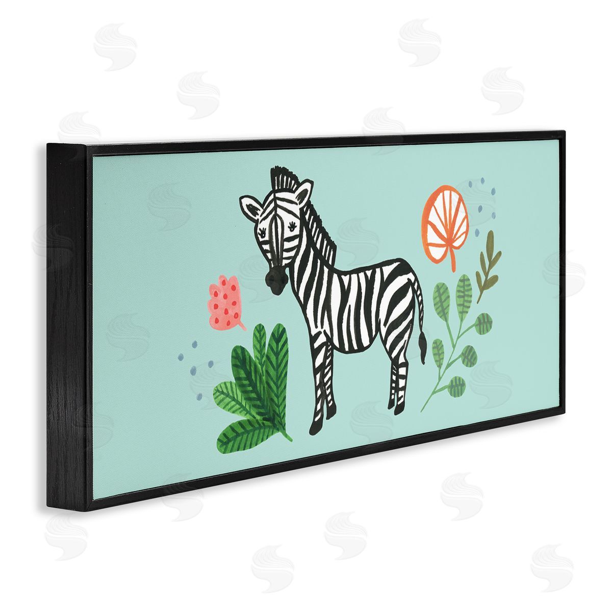 Heather Strianese Whimsical Zebra Botanical Plant Border Design