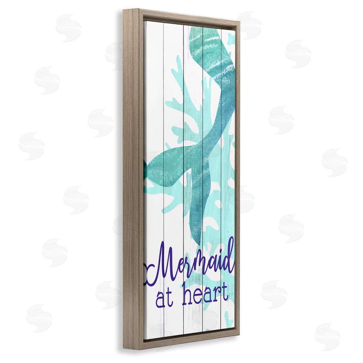 Kim Allen Mermaid At Heart Saying Calligraphy Turquoise Tail 