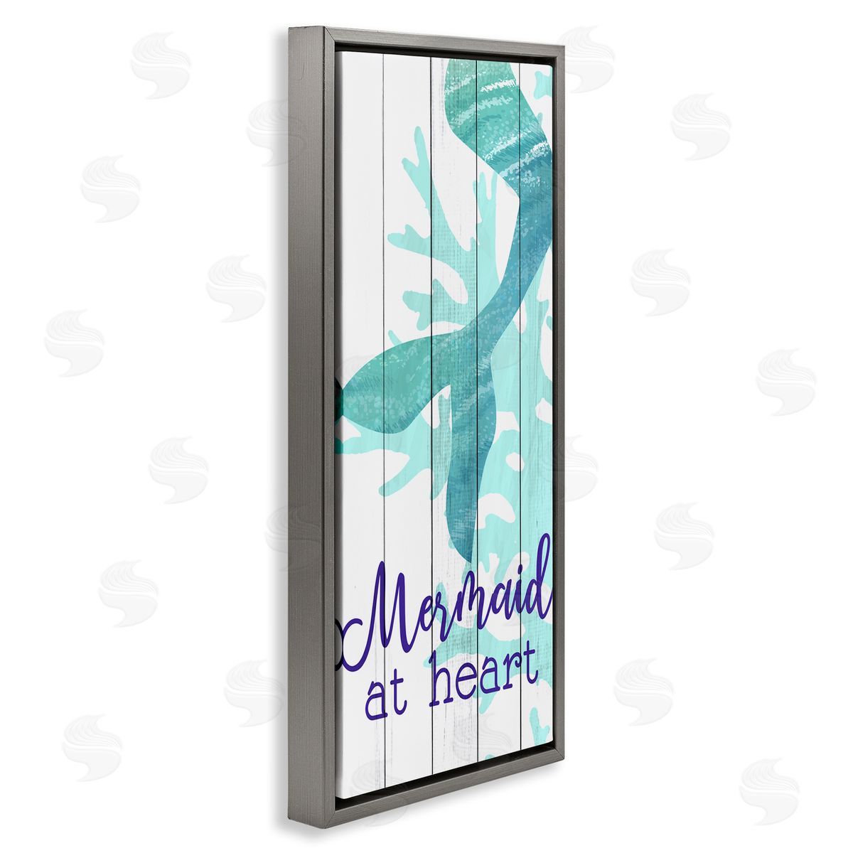 Kim Allen Mermaid At Heart Saying Calligraphy Turquoise Tail 