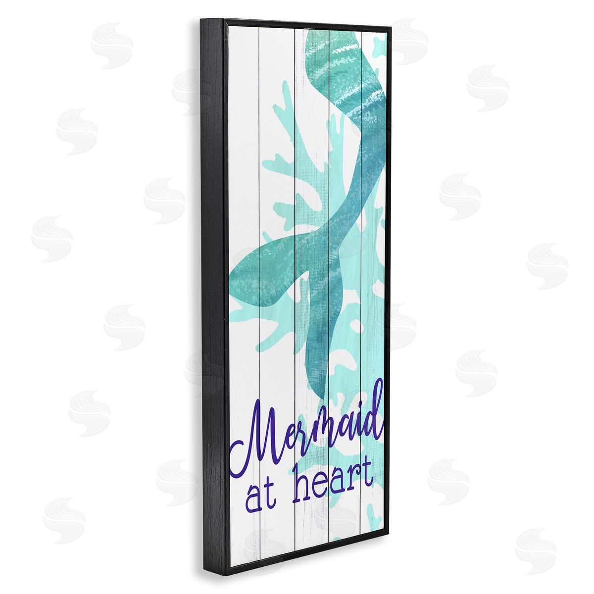 Kim Allen Mermaid At Heart Saying Calligraphy Turquoise Tail 