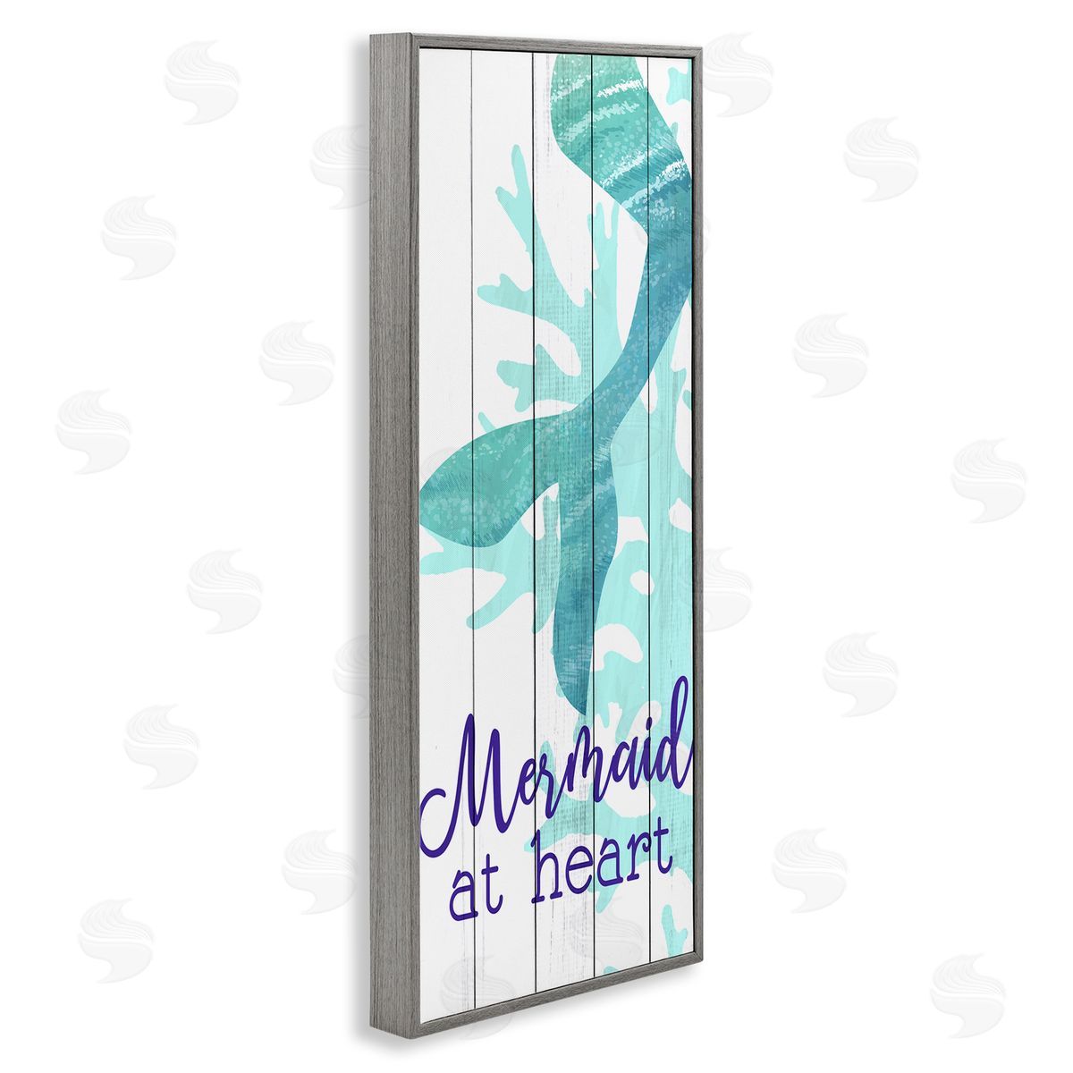 Kim Allen Mermaid At Heart Saying Calligraphy Turquoise Tail 