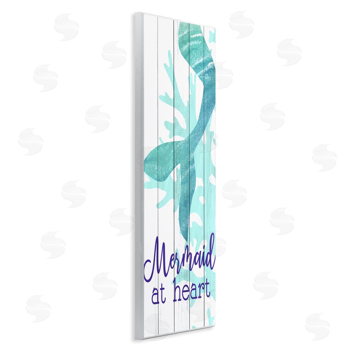 Kim Allen Mermaid At Heart Saying Calligraphy Turquoise Tail 