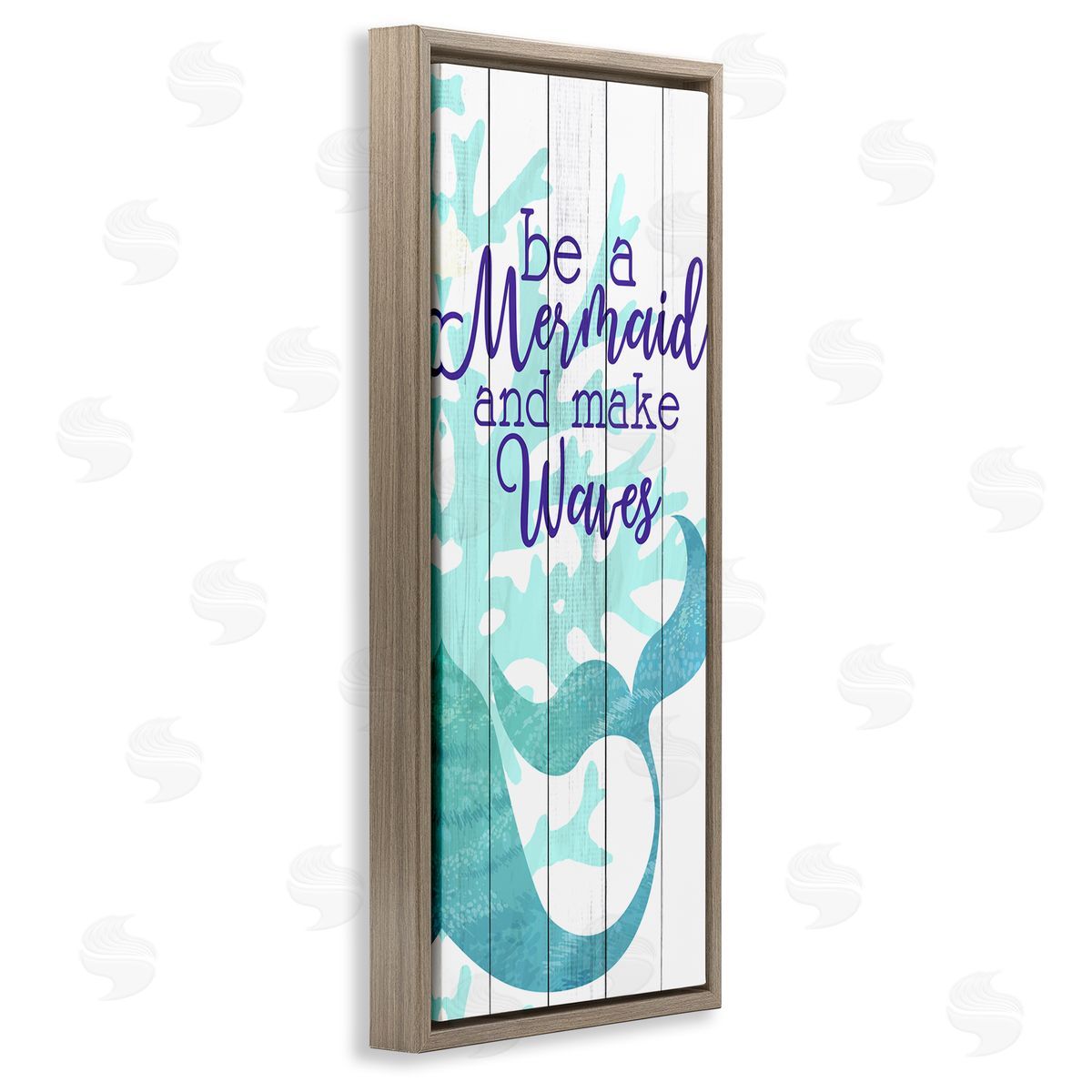 Kim Allen Make Waves Mermaid Saying Calligraphy Turquoise Tail