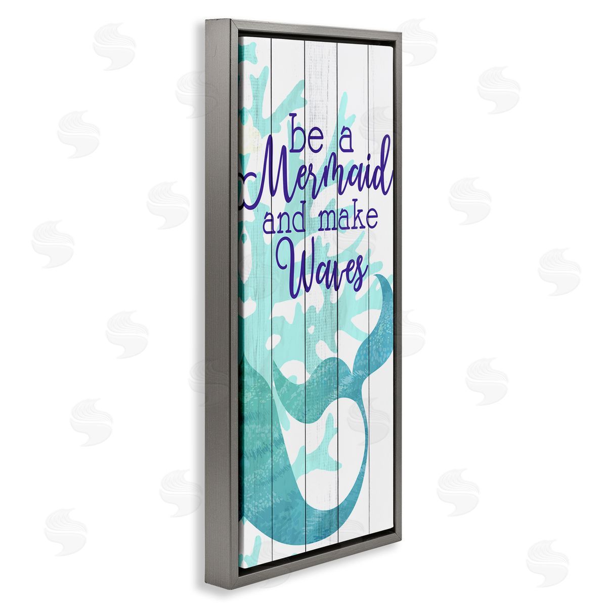 Kim Allen Make Waves Mermaid Saying Calligraphy Turquoise Tail