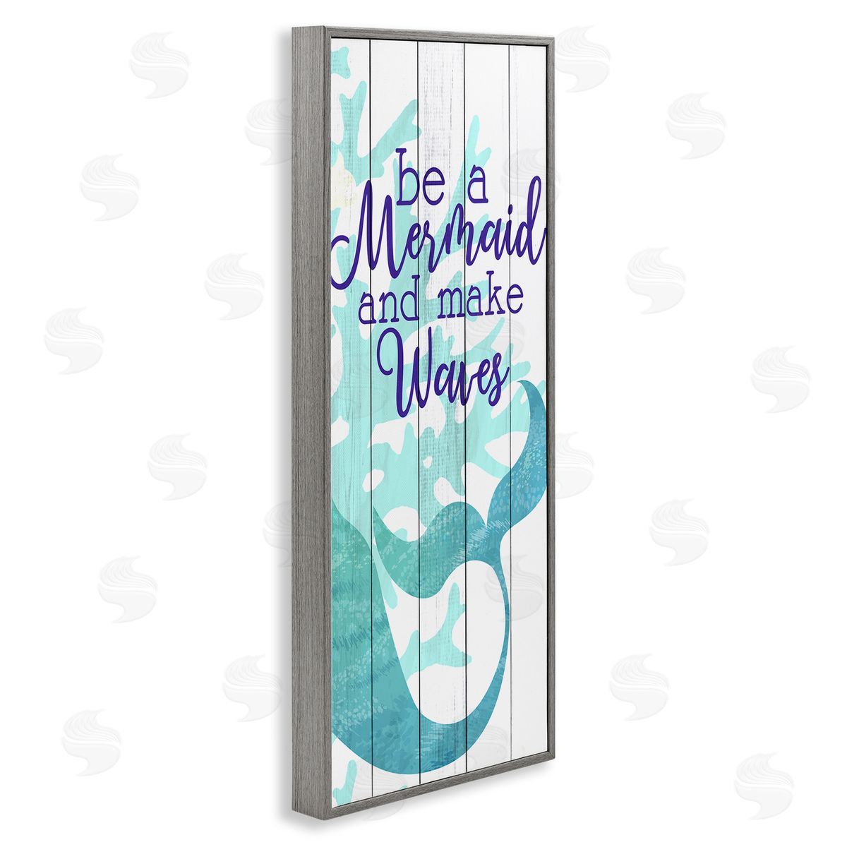 Kim Allen Make Waves Mermaid Saying Calligraphy Turquoise Tail