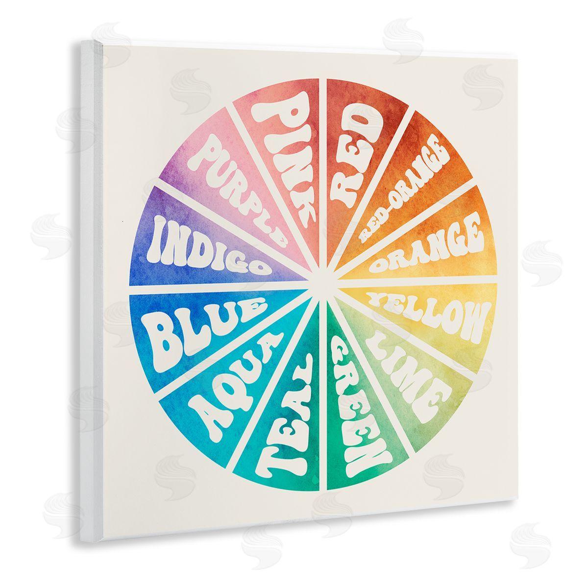 Stupell Studio Informative Hue Chart Rainbow Diagram Design Wooden Wall Plaque Art Print