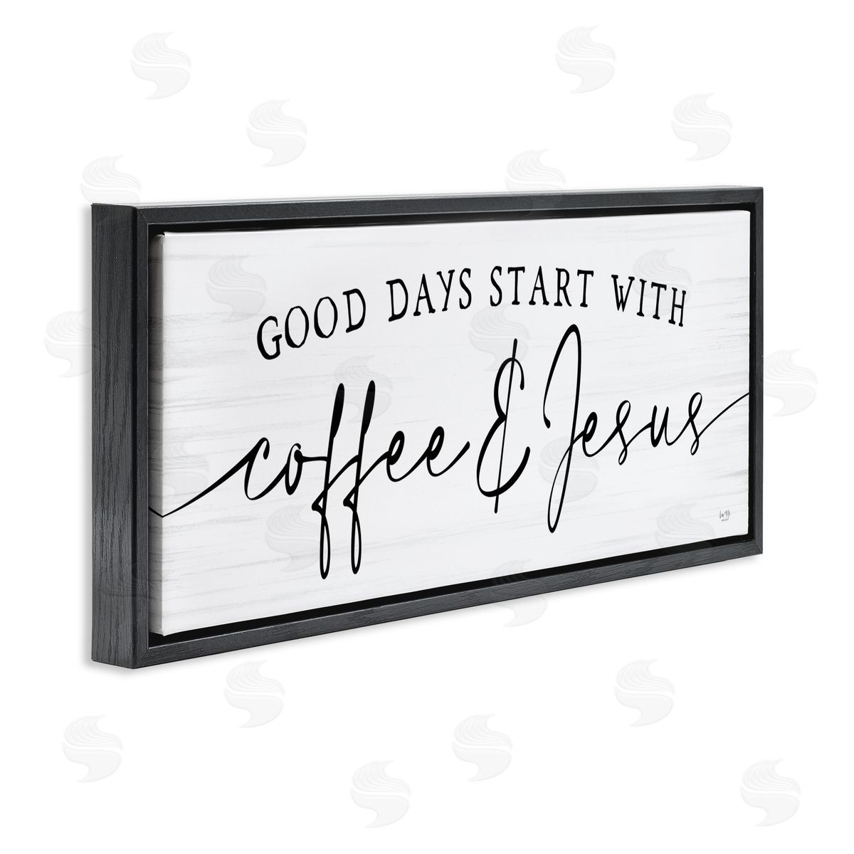 Lux + Me Designs Coffe_sidee And Jesus Quote Calligraphy Grain Pattern Quote