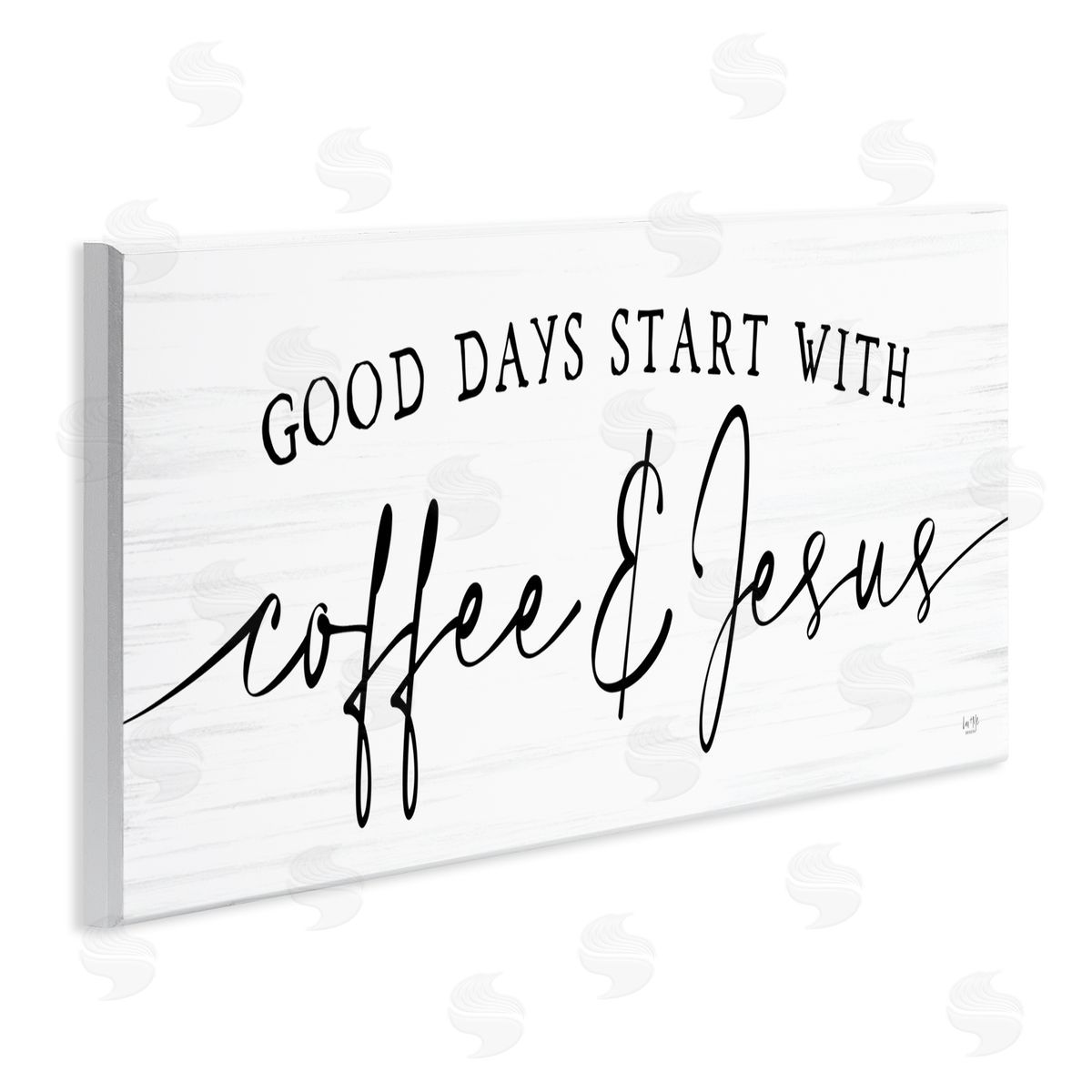 Lux + Me Designs Coffe_sidee And Jesus Quote Calligraphy Grain Pattern Quote