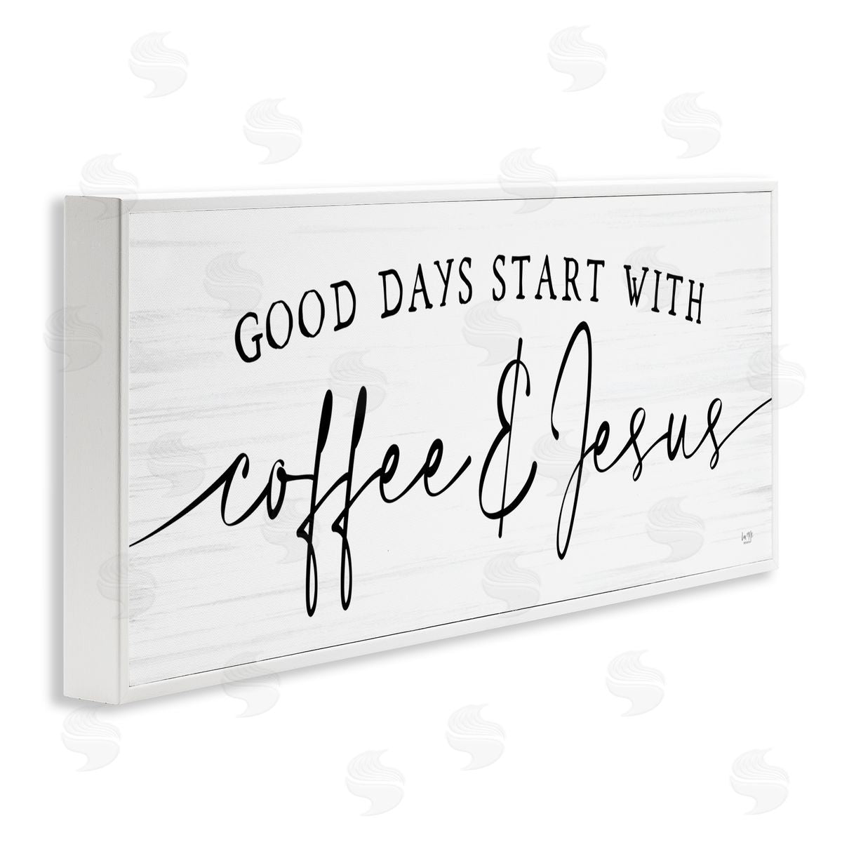 Lux + Me Designs Coffe_sidee And Jesus Quote Calligraphy Grain Pattern Quote