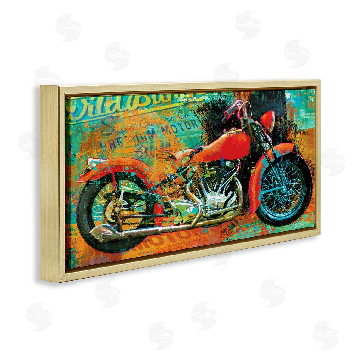 Porter Hastings Bold Abstract Collaged Red Motorcycle Text Brushstrokes 