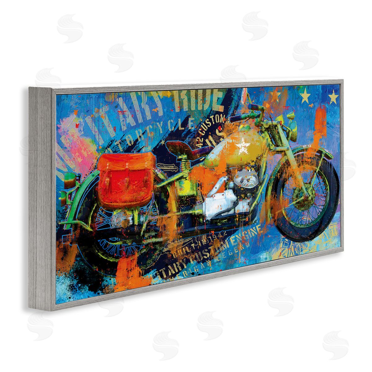 Porter Hastings Bold Modern Motorcycle Text Abstract Collage 