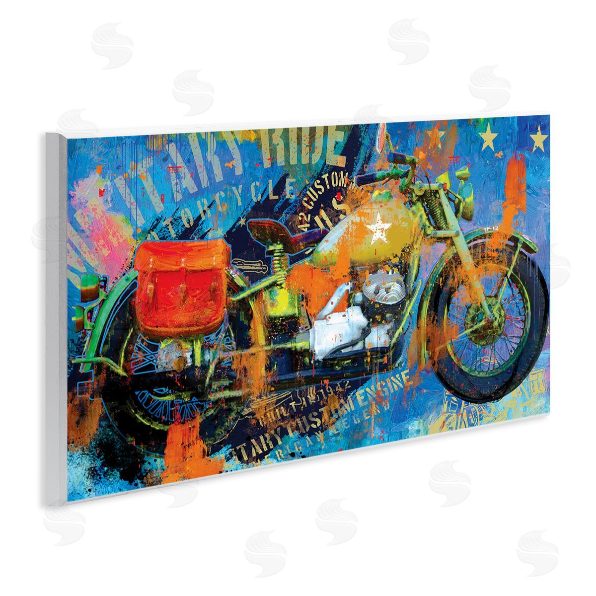 Porter Hastings Bold Modern Motorcycle Text Abstract Collage 