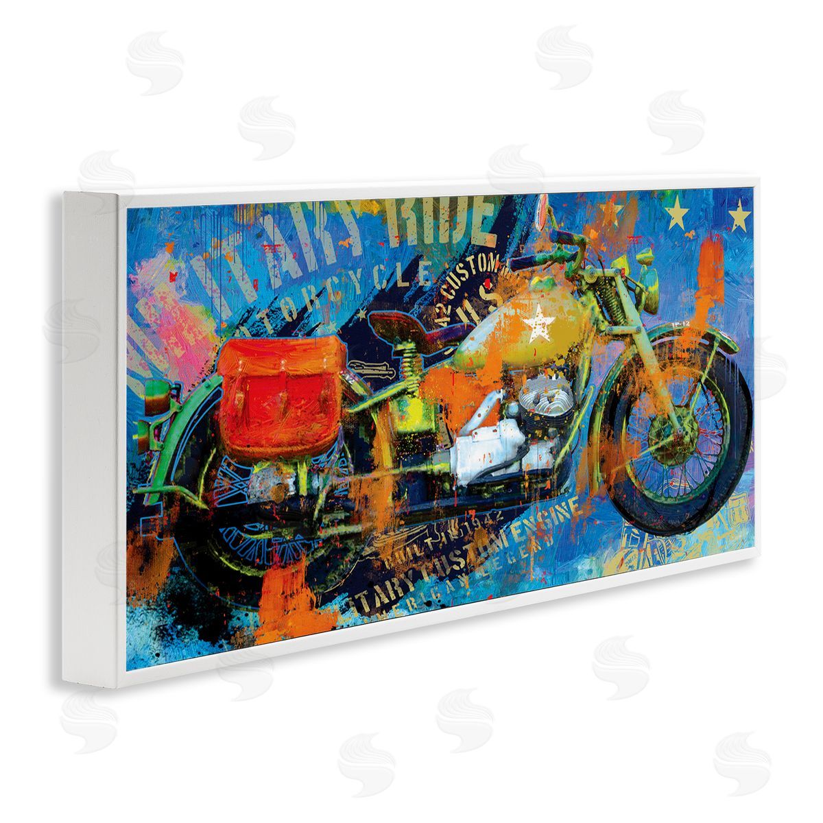 Porter Hastings Bold Modern Motorcycle Text Abstract Collage 