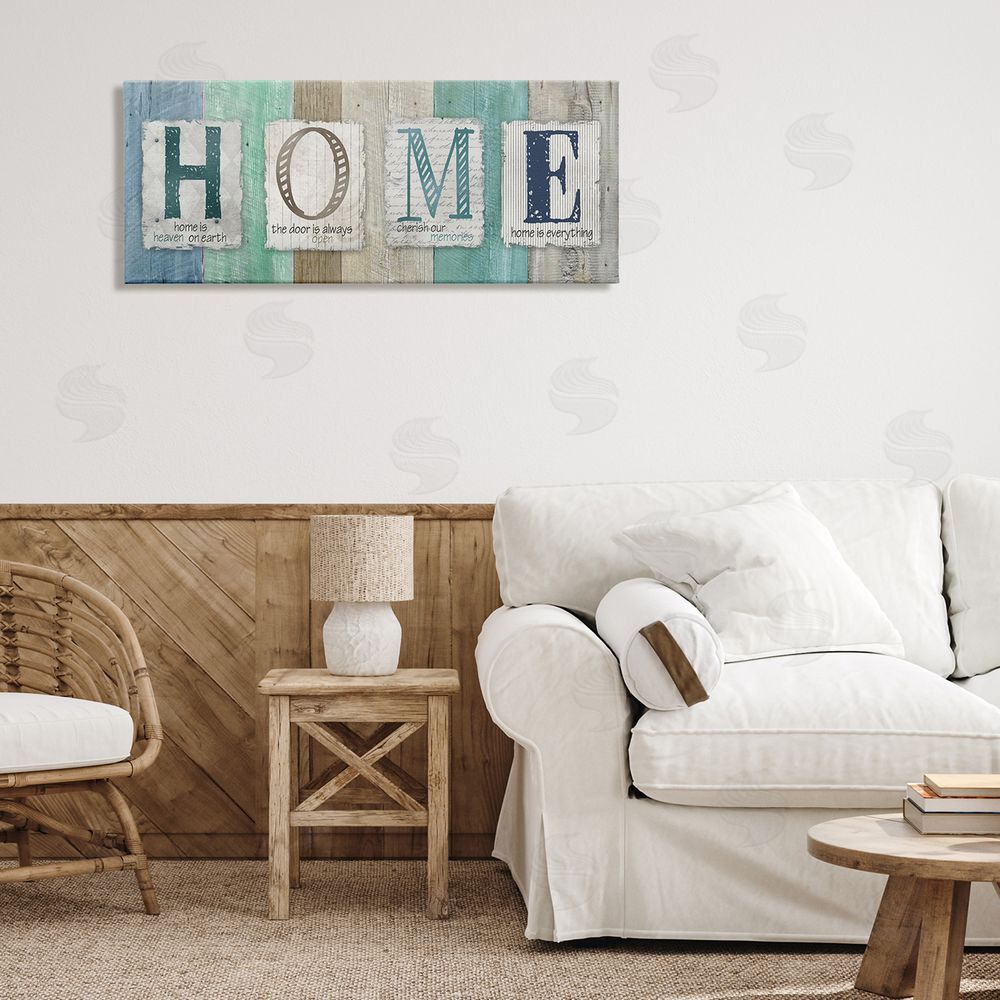 Carol Robinson Rustic Home Typography Sign Blue Birch Pattern