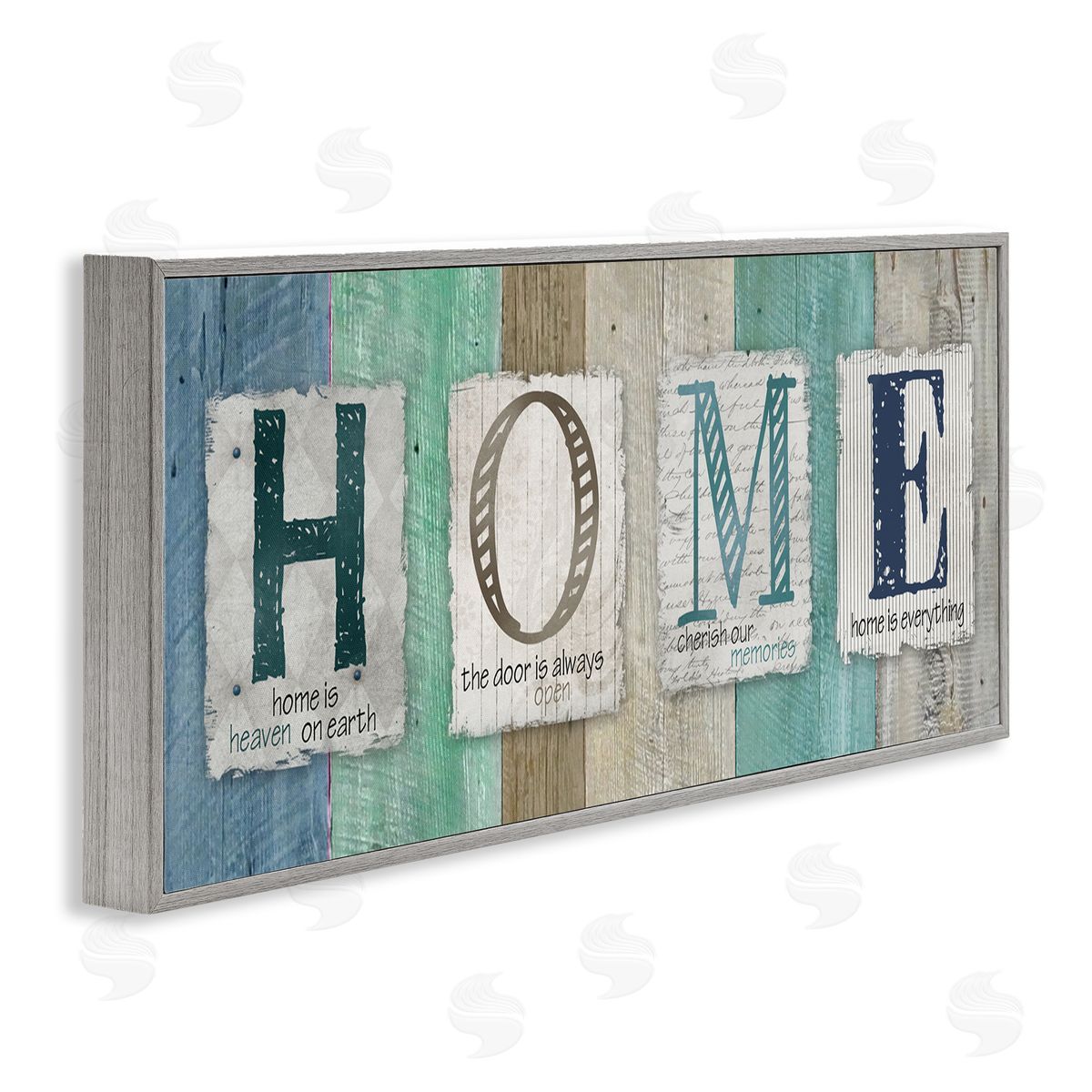 Carol Robinson Rustic Home Typography Sign Blue Birch Pattern