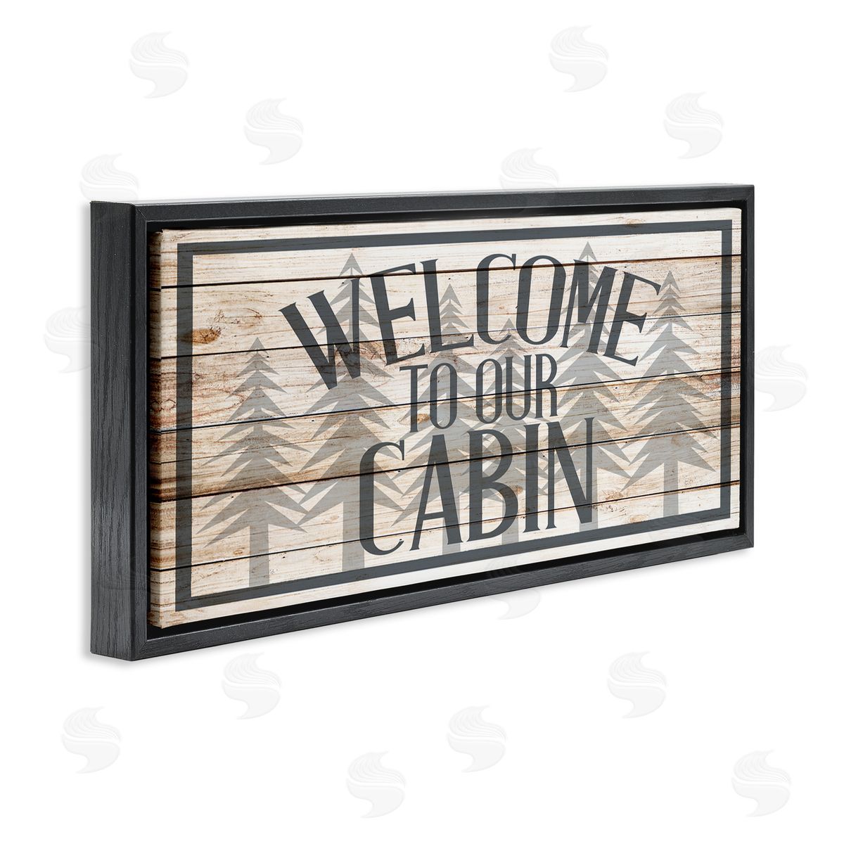 Kim Allen Cabin Welcome Sign Rustic Pine Trees Text Design