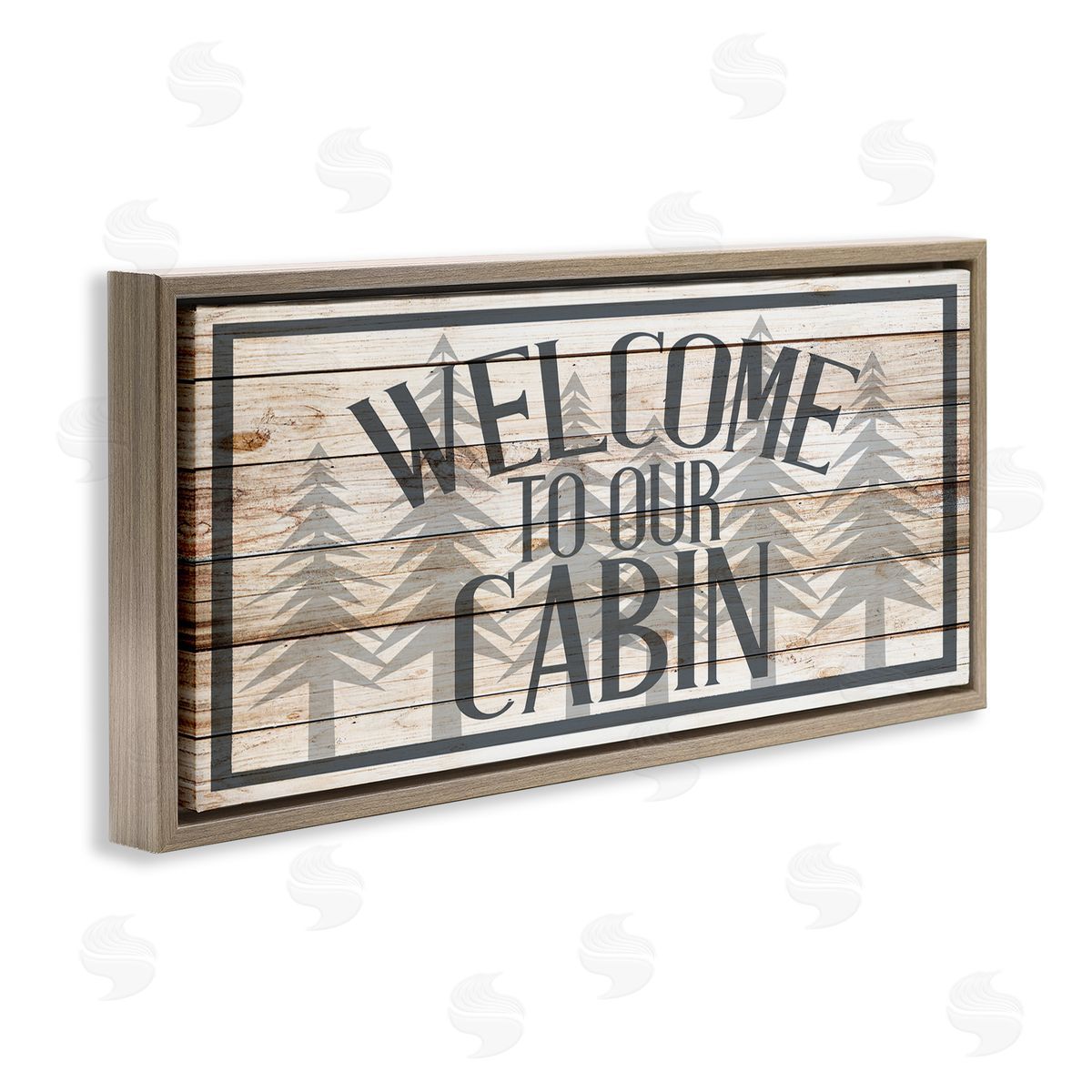 Kim Allen Cabin Welcome Sign Rustic Pine Trees Text Design