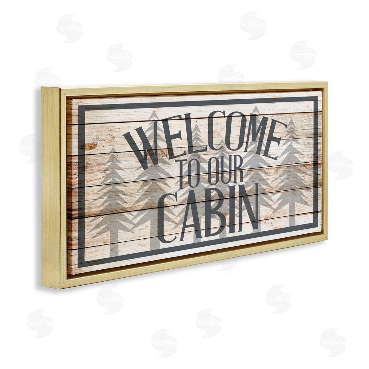 Kim Allen Cabin Welcome Sign Rustic Pine Trees Text Design